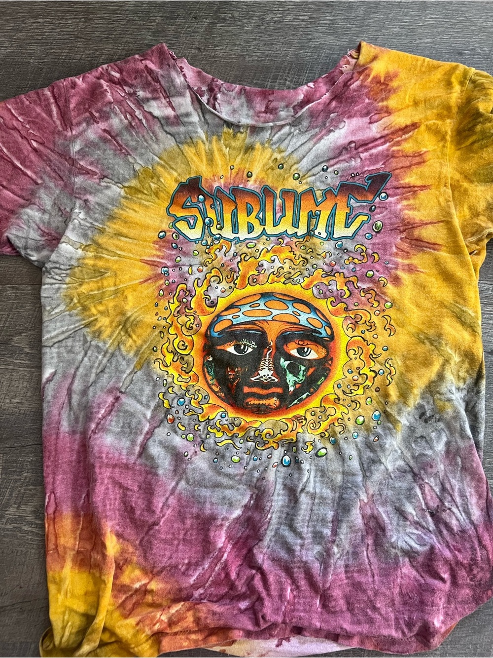 Sublime Tie-Dye Band Tee - cut off collar